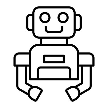 Robot vektör simgesi. Yazdırma, mobil ve web uygulamaları için kullanılabilir.