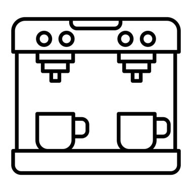Kahve makinesi vektör simgesi. Yazdırma, mobil ve web uygulamaları için kullanılabilir.