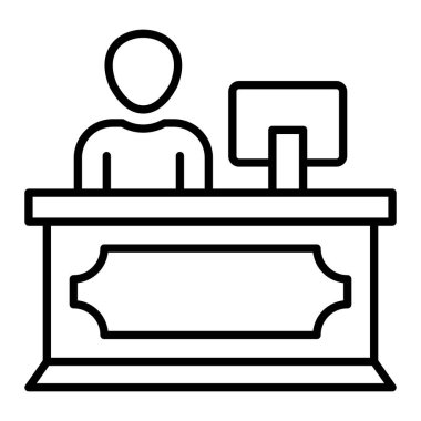 Resepsiyon vektör simgesi. Yazdırma, mobil ve web uygulamaları için kullanılabilir.