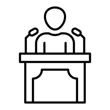 Konferans vektör simgesi. Yazdırma, mobil ve web uygulamaları için kullanılabilir.