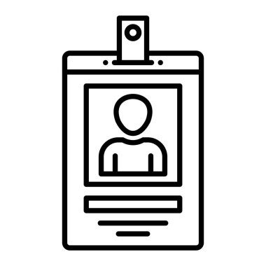 Kimlik kartı vektör simgesi. Yazdırma, mobil ve web uygulamaları için kullanılabilir.