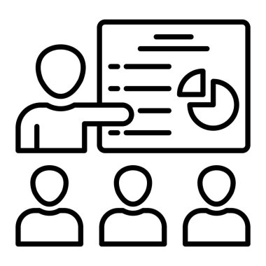 Sunum vektör simgesi. Yazdırma, mobil ve web uygulamaları için kullanılabilir.