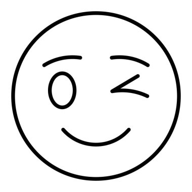 Wink vektör simgesi. Yazdırma, mobil ve web uygulamaları için kullanılabilir.