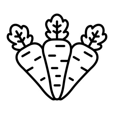 Havuç vektör simgesi. Yazdırma, mobil ve web uygulamaları için kullanılabilir.