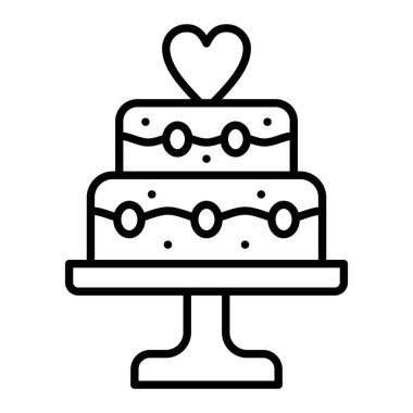 Düğün pastası vektör simgesi. Yazdırma, mobil ve web uygulamaları için kullanılabilir.