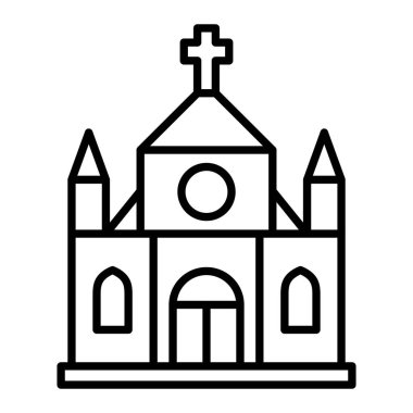 Kilise vektör ikonu. Yazdırma, mobil ve web uygulamaları için kullanılabilir.