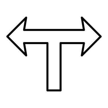T Junction vektör simgesi. Yazdırma, mobil ve web uygulamaları için kullanılabilir.