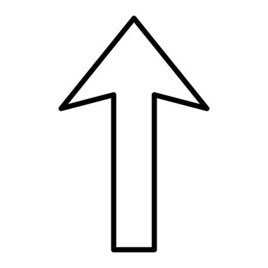 Yukarı ok vektör simgesi. Yazdırma, mobil ve web uygulamaları için kullanılabilir.