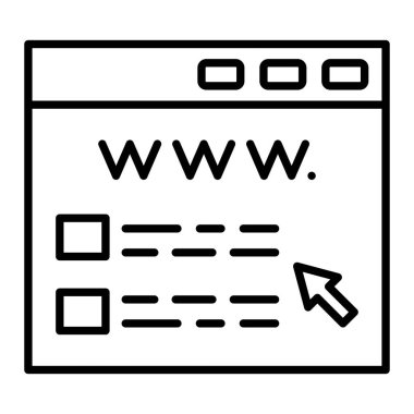 Alan adı vektör simgesi. Yazdırma, mobil ve web uygulamaları için kullanılabilir.