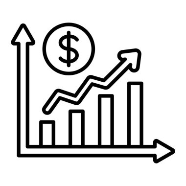 Profit Grafik vektör simgesi. Yazdırma, mobil ve web uygulamaları için kullanılabilir.