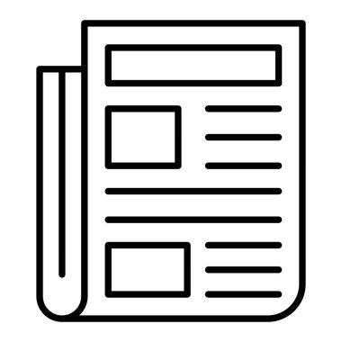 Gazete vektör simgesi. Yazdırma, mobil ve web uygulamaları için kullanılabilir.