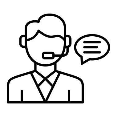 Müşteri hizmetleri vektör simgesi. Yazdırma, mobil ve web uygulamaları için kullanılabilir.