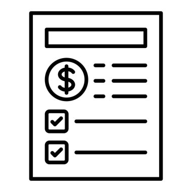 Fatura vektör simgesi. Yazdırma, mobil ve web uygulamaları için kullanılabilir.
