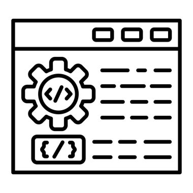 Web Geliştirme vektör simgesi. Yazdırma, mobil ve web uygulamaları için kullanılabilir.