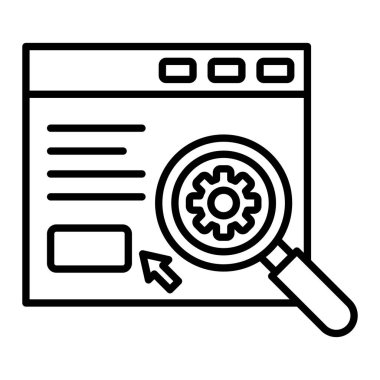 Motor vektör simgesini ara. Yazdırma, mobil ve web uygulamaları için kullanılabilir.