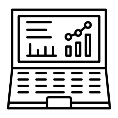 Laptop vektör simgesi. Yazdırma, mobil ve web uygulamaları için kullanılabilir.