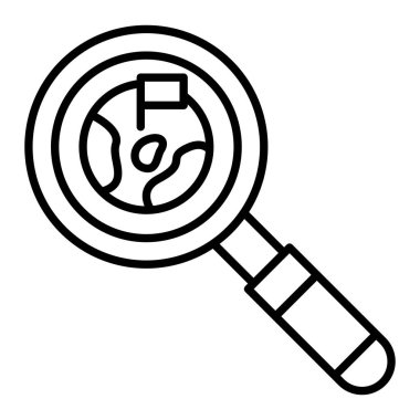Keşif vektör simgesi. Yazdırma, mobil ve web uygulamaları için kullanılabilir.