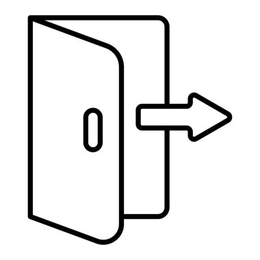 Çıkış vektörü simgesi. Yazdırma, mobil ve web uygulamaları için kullanılabilir.