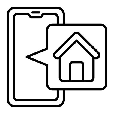 Ev vektör simgesi. Yazdırma, mobil ve web uygulamaları için kullanılabilir.