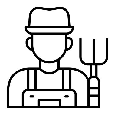 Çiftçi vektör ikonu. Yazdırma, mobil ve web uygulamaları için kullanılabilir.