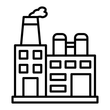 Fabrika vektör simgesi. Yazdırma, mobil ve web uygulamaları için kullanılabilir.