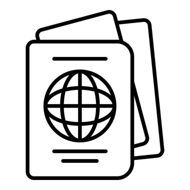 Pasaport vektör simgesi. Yazdırma, mobil ve web uygulamaları için kullanılabilir.
