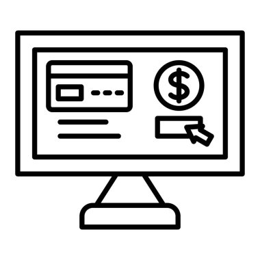 Çevrimiçi Ödeme vektör simgesi. Yazdırma, mobil ve web uygulamaları için kullanılabilir.