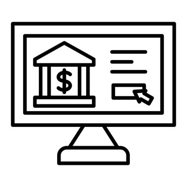 Çevrimiçi bankacılık vektör simgesi. Yazdırma, mobil ve web uygulamaları için kullanılabilir.