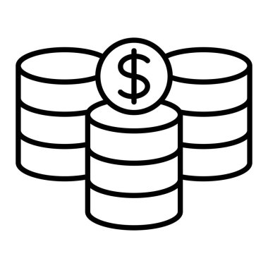 Madeni para vektör simgesi. Yazdırma, mobil ve web uygulamaları için kullanılabilir.