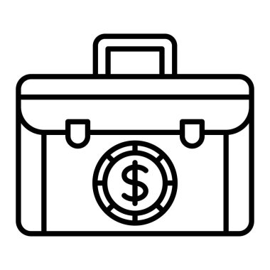 Evrak çantası vektör simgesi. Yazdırma, mobil ve web uygulamaları için kullanılabilir.