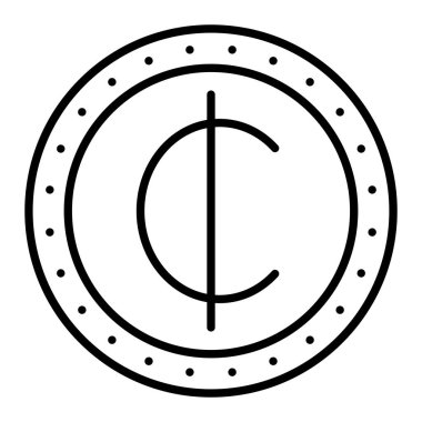 Cedis vektör simgesi. Yazdırma, mobil ve web uygulamaları için kullanılabilir.