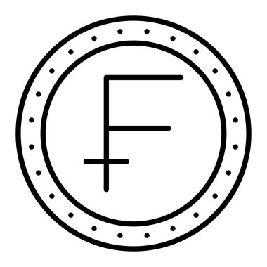 Franc vektör simgesi. Yazdırma, mobil ve web uygulamaları için kullanılabilir.