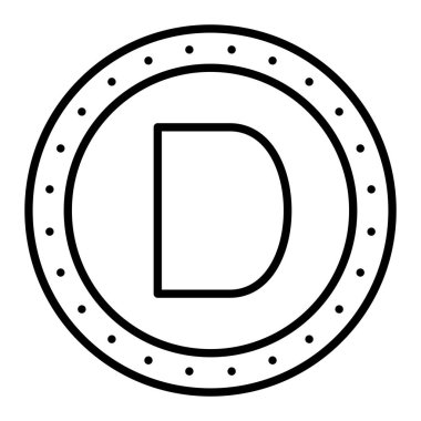 Denarius vektör simgesi. Yazdırma, mobil ve web uygulamaları için kullanılabilir.