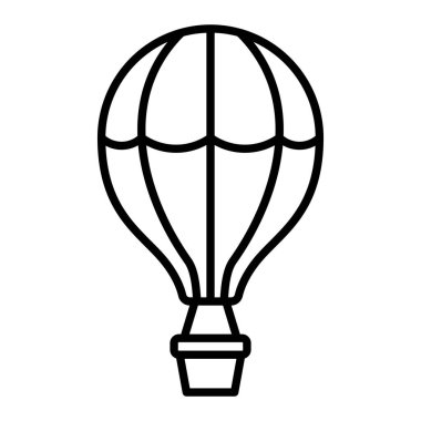 Sıcak Hava Balonu vektör simgesi. Yazdırma, mobil ve web uygulamaları için kullanılabilir.
