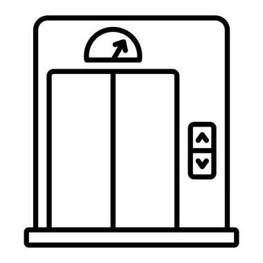 Asansör vektör simgesi. Yazdırma, mobil ve web uygulamaları için kullanılabilir.