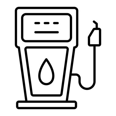 Benzin pompası vektör simgesi. Yazdırma, mobil ve web uygulamaları için kullanılabilir.