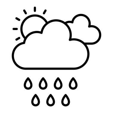 Yağmurlu Gün vektör simgesi. Yazdırma, mobil ve web uygulamaları için kullanılabilir.