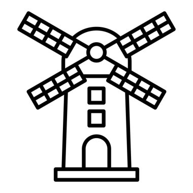 Yel değirmeni ikonu. Yazdırma, mobil ve web uygulamaları için kullanılabilir.