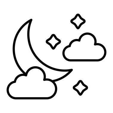 Gece vektör simgesi. Yazdırma, mobil ve web uygulamaları için kullanılabilir.