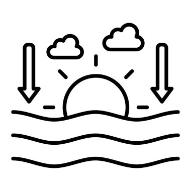 Gün batımı vektör simgesi. Yazdırma, mobil ve web uygulamaları için kullanılabilir.