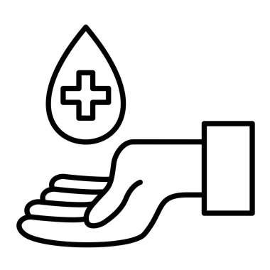 Kan bağışı vektör ikonu. Yazdırma, mobil ve web uygulamaları için kullanılabilir.