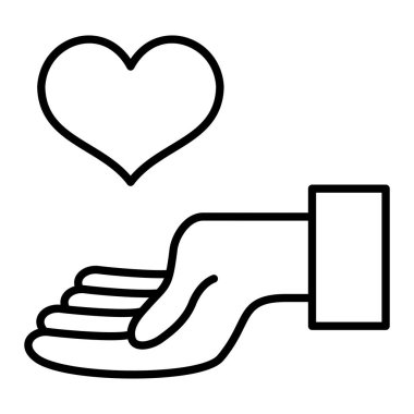 Kalp vektör simgesini ver. Yazdırma, mobil ve web uygulamaları için kullanılabilir.