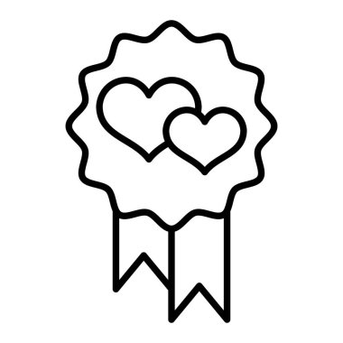 Kurdele Rozet vektör ikonu. Yazdırma, mobil ve web uygulamaları için kullanılabilir.