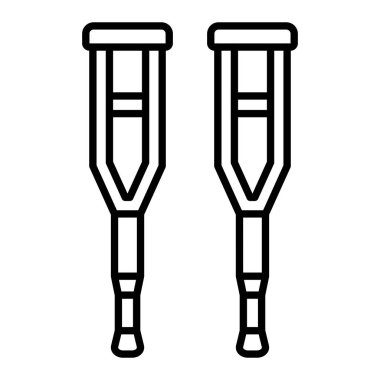 Koltuk değnekleri vektör simgesi. Yazdırma, mobil ve web uygulamaları için kullanılabilir.