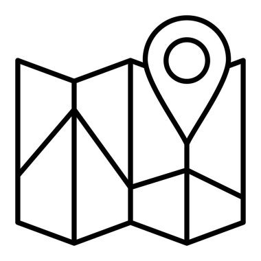 Harita vektör simgesi. Yazdırma, mobil ve web uygulamaları için kullanılabilir.