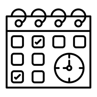 Takvim vektör simgesi. Yazdırma, mobil ve web uygulamaları için kullanılabilir.