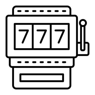 Slot Makinesi vektör simgesi. Yazdırma, mobil ve web uygulamaları için kullanılabilir.