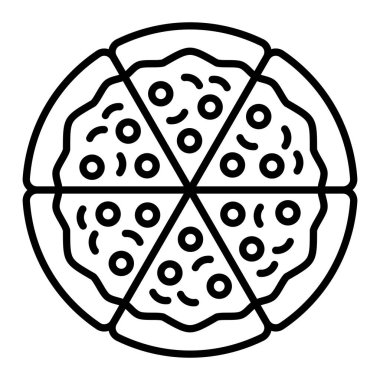 Pizza vektör simgesi. Yazdırma, mobil ve web uygulamaları için kullanılabilir.