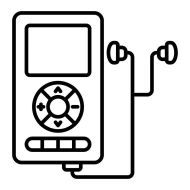 Mp3 Oyuncu vektör simgesi. Yazdırma, mobil ve web uygulamaları için kullanılabilir.