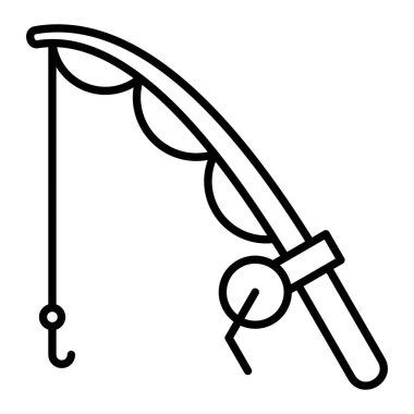 Balık tutma vektörü simgesi. Yazdırma, mobil ve web uygulamaları için kullanılabilir.